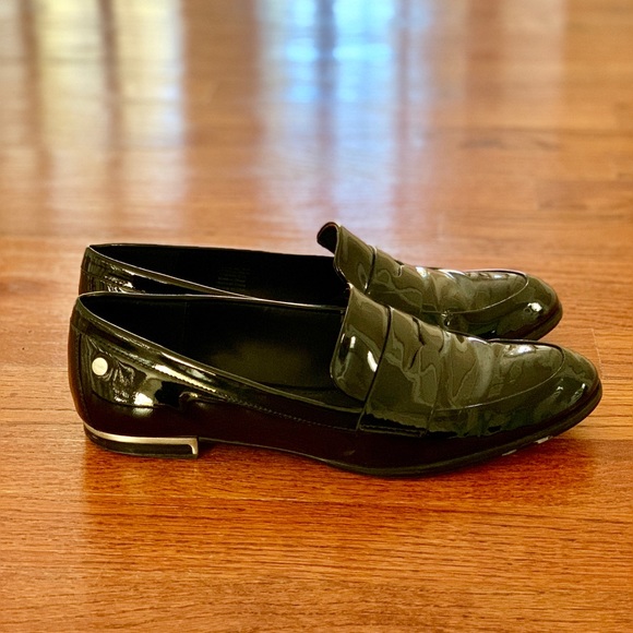 Calvin Klein Black Patent Leather Loafers - Picture 1 of 8